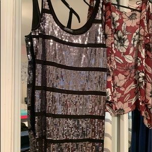 Express sequin fun Tank Top. Wear under Jean Jacket by itself showstopper sz med